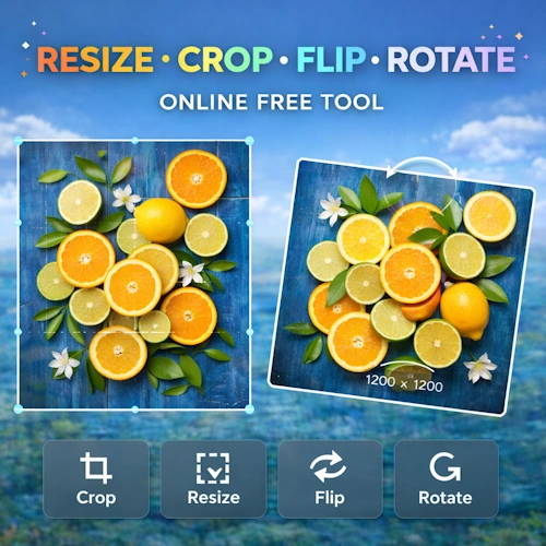 Link to Resize, Crop, Rotate and Flip Image Online Free Tool.